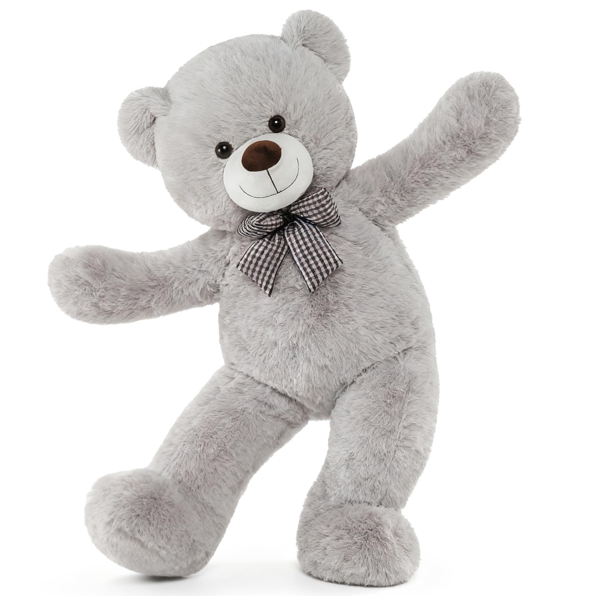 MorisMos Big Teddy Bear, 55inch Large Big Teddy Bear Plush, Lifesize Stuffed Animals Gifts for Girlfriend, Boyfriend, Gray