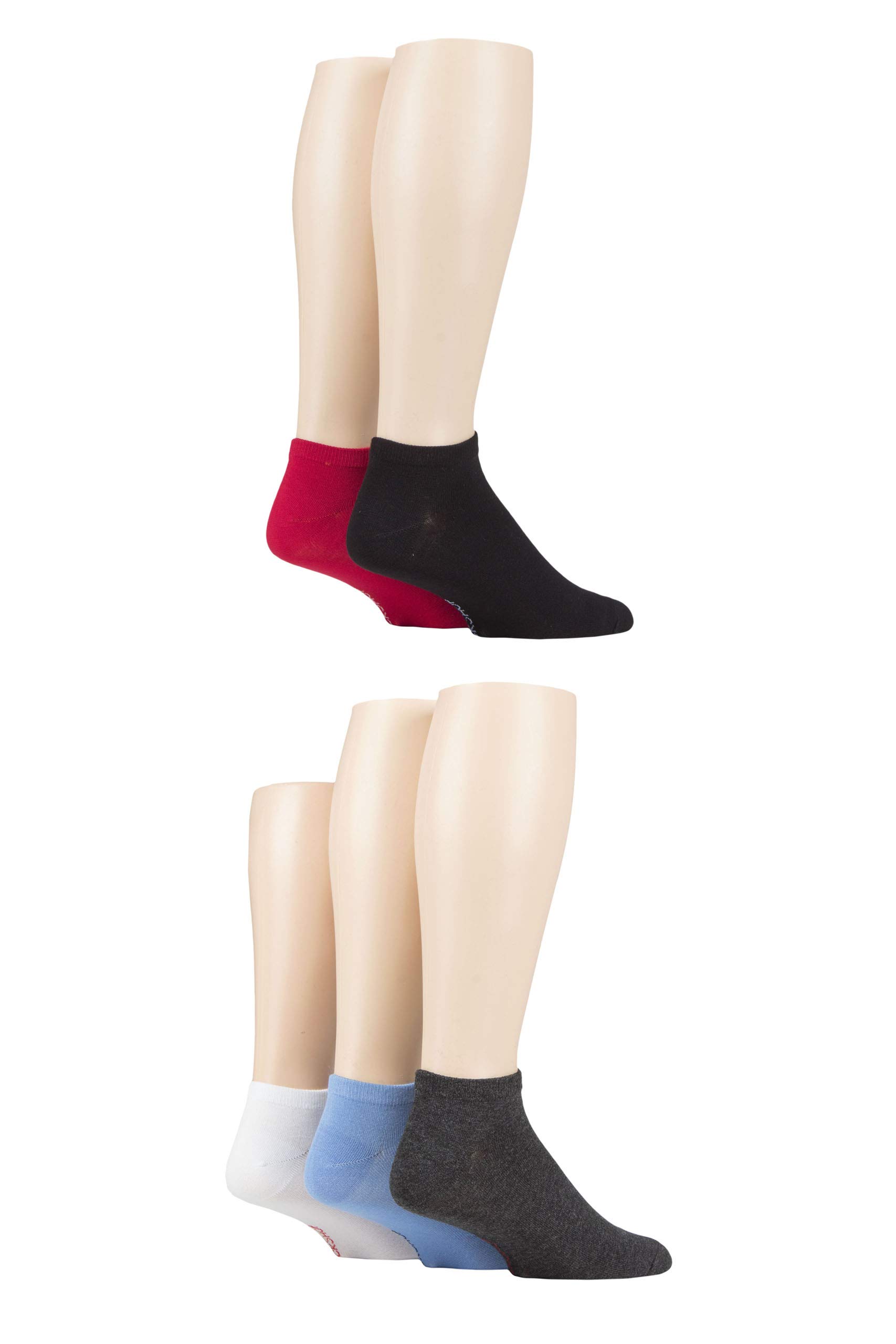 SockShop Mens Bamboo Striped and Plain Trainer Socks Pack of 5 (Classic, 7-11)