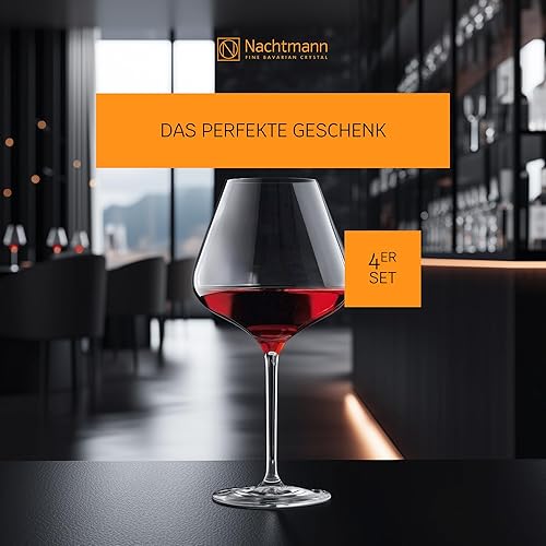 Miniatura 6 de Nachtmann ViNOVA - Juego de 4 globos de vino tinto, 28.4 onzas, copas de vino burdeos, con forma de tulipán, hechas de cristal transparente,