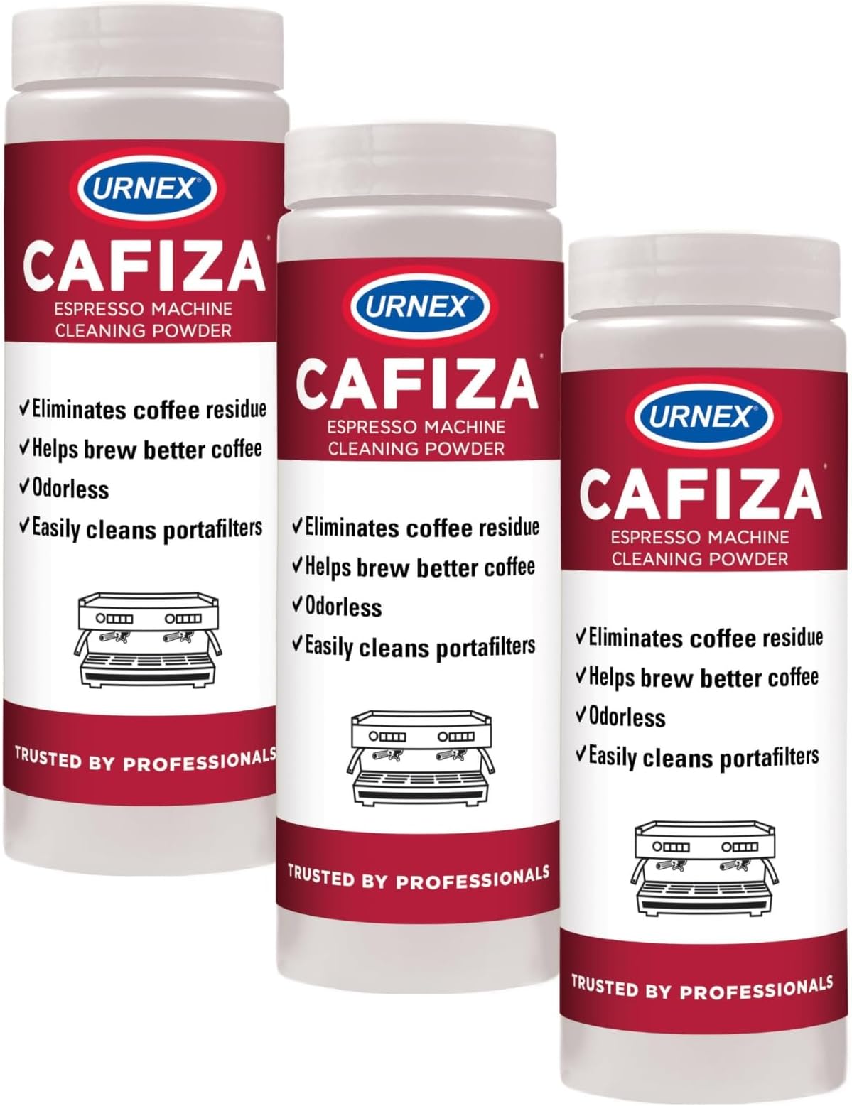 UrnexCafiza Professional Espresso Machine Cleaning Powder 566 Grams - 3 Pack