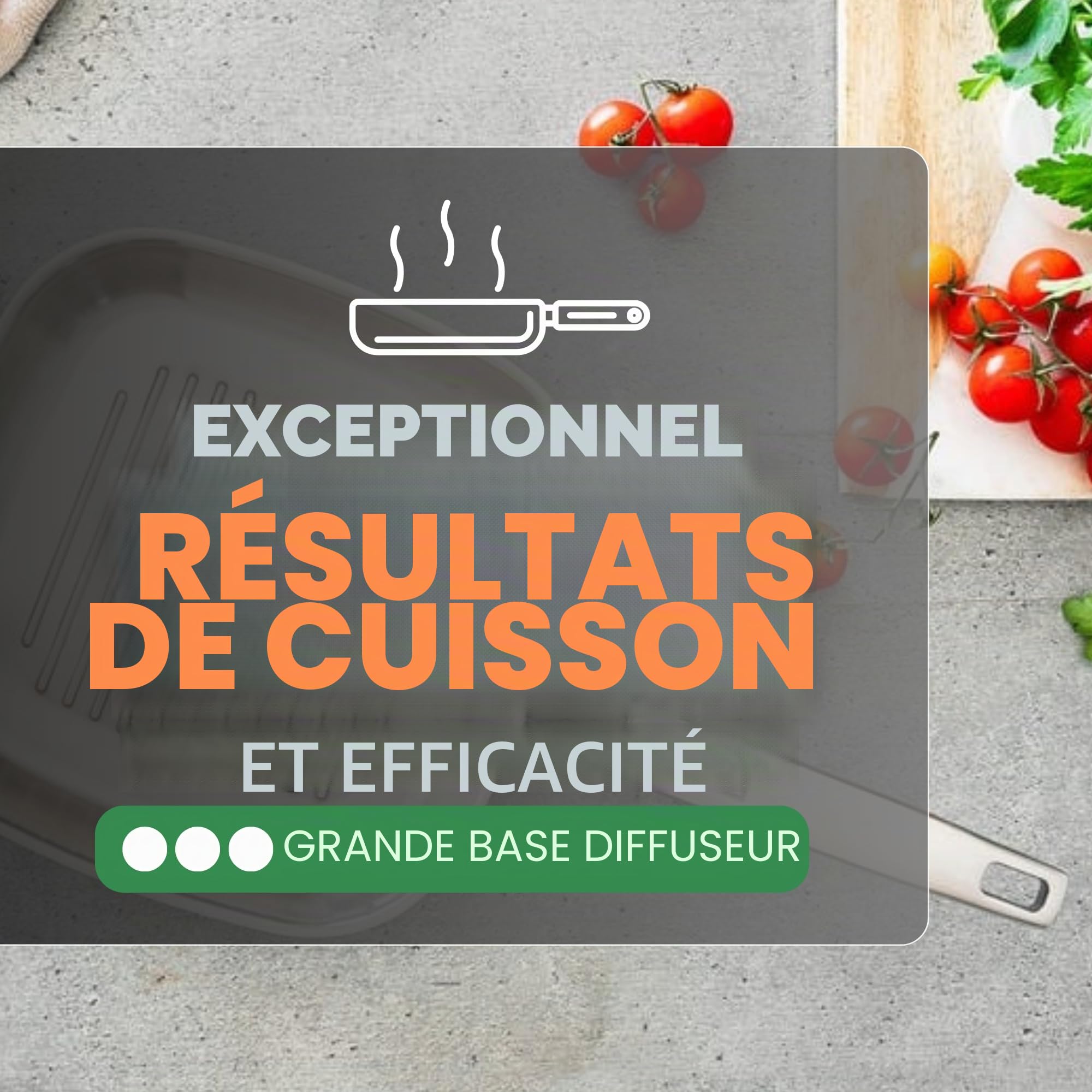 BRA Signature | Gril à rayures de 28 cm, acier inoxydable | sans revêtement antiadhésif, poignée ergonomique, compatible avec tous types de feux