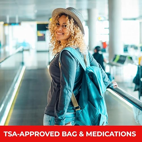 Miniatura 6 de Real Vitamins Travel RX - Paquete variado de 63 piezas de medicamentos de viaje aprobados por la TSA con bolsa resellable para indigestión, mareo