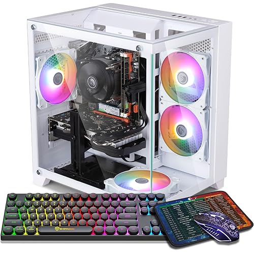 ZER-LON Gaming PC Desktop, Prebuilt Gaming Computer with Intel Core I7 up to 3.9 GHz, RTX 3050 8G, 16G RAM, 512GB SSD, ARGB Cooling Fan,Supply WiFi Support