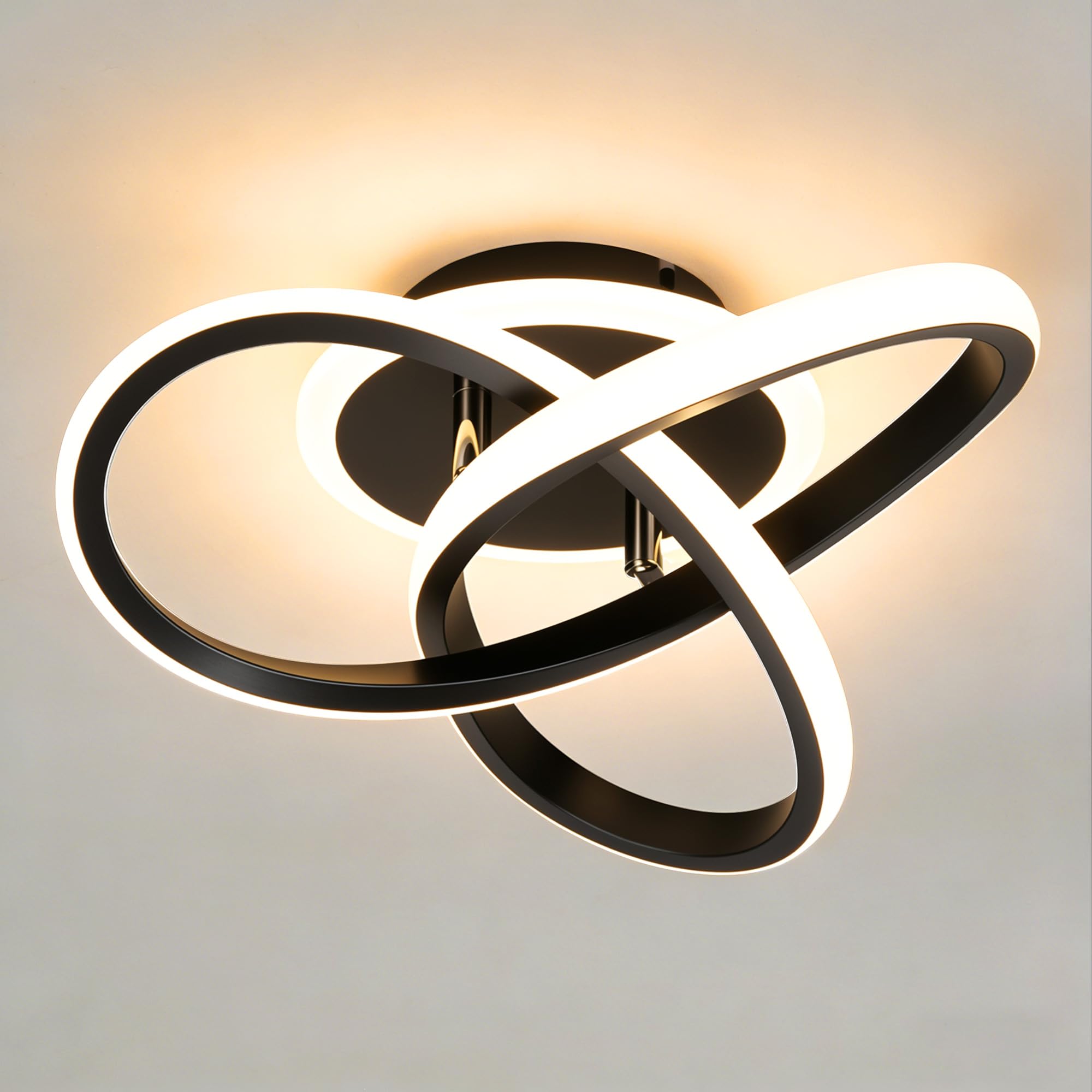 COFEMY LED Ceiling Lights - Elegant Curved Design Ceiling Light, 21W 3000K/4500K/6500K Ceiling Lights, 1600 Lumens Ceiling Lighting Living Rooms Fixture for Bedroom Hallway