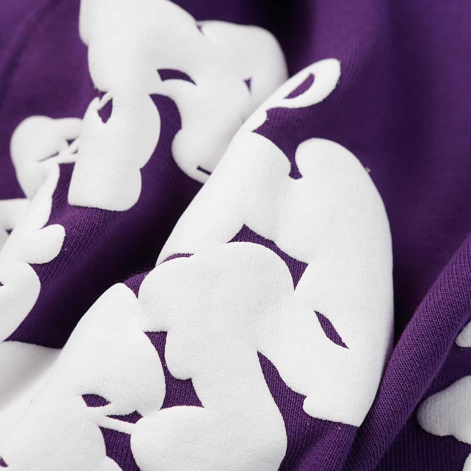 Oversize Y2K Foam Print Hooded Sweatshirt - Trendy Cotton Blend for Unisex Fashion Enthusiasts