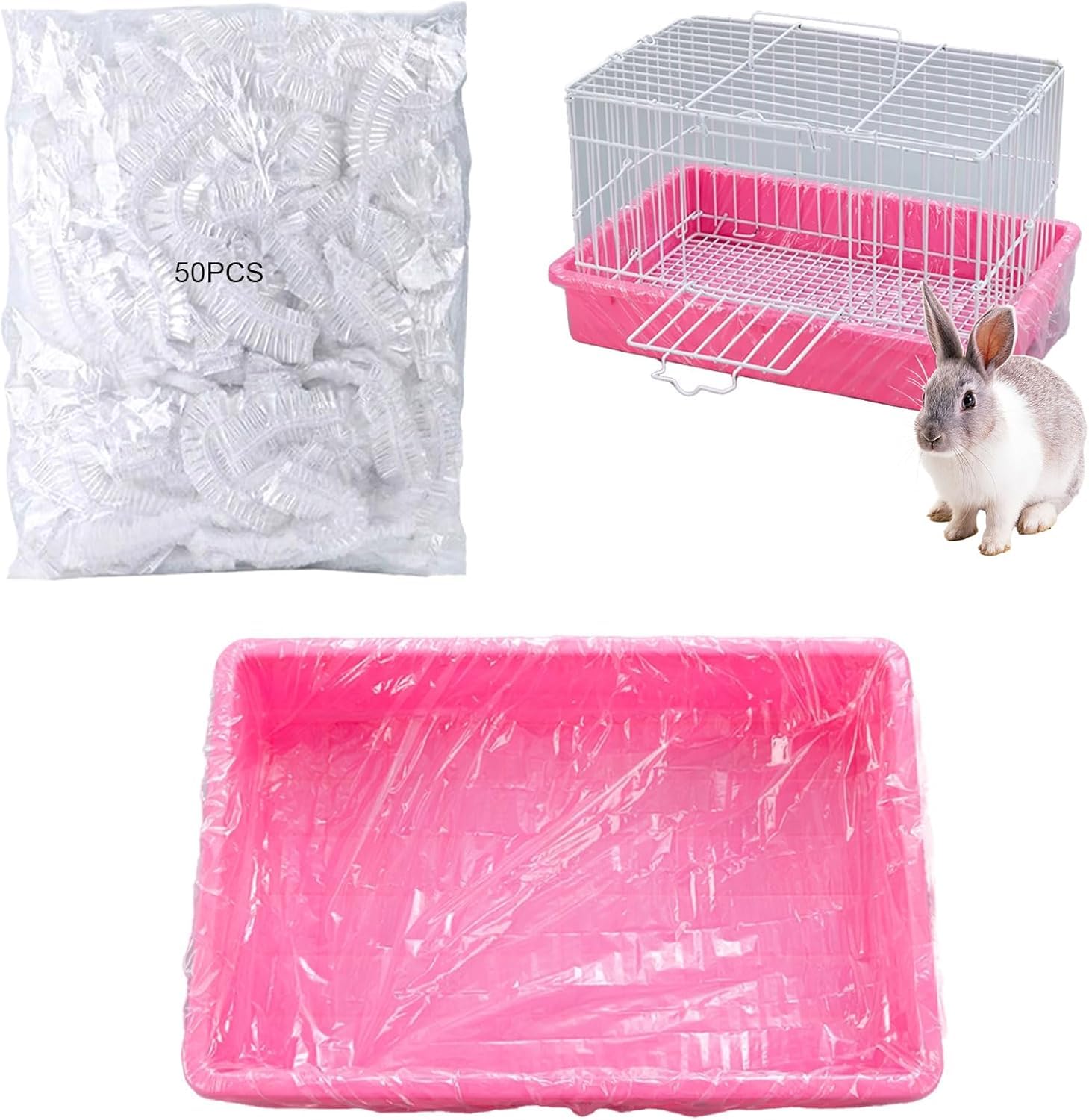 うさぎ飼育セット（ケージ、トイレ、給水器、ケージカバーなど）新品未使用 Amazon | [Caividom]【50枚入り】うさぎ トイレ ケージ お掃除用