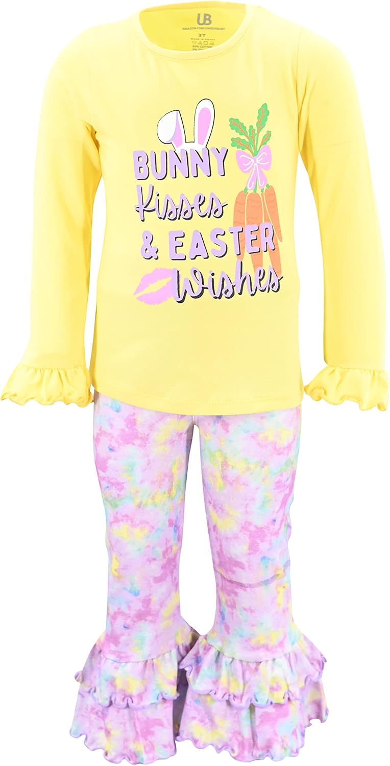 Unique Baby Long Sleeve with Ruffle Leggings for Girls Kids Toddler Clothing Set Outfit