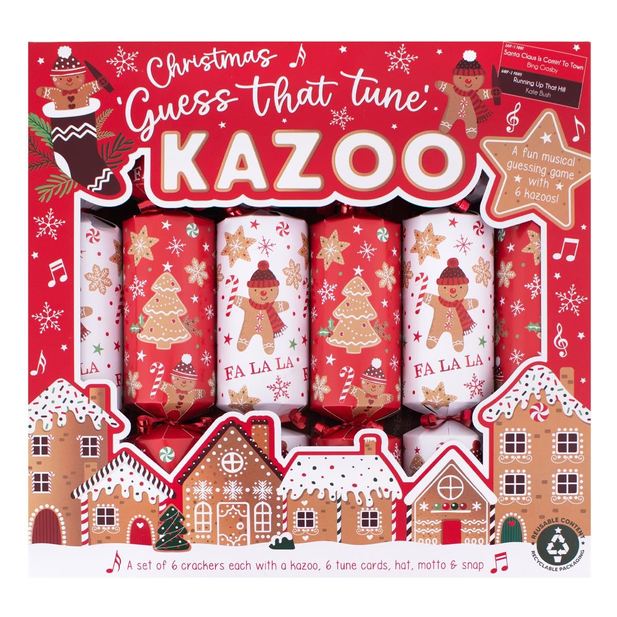Harvey & Mason Men's Multicolour Kazoo Christmas Crackers Pack Of 6 Musical Family Festive Guessing Game