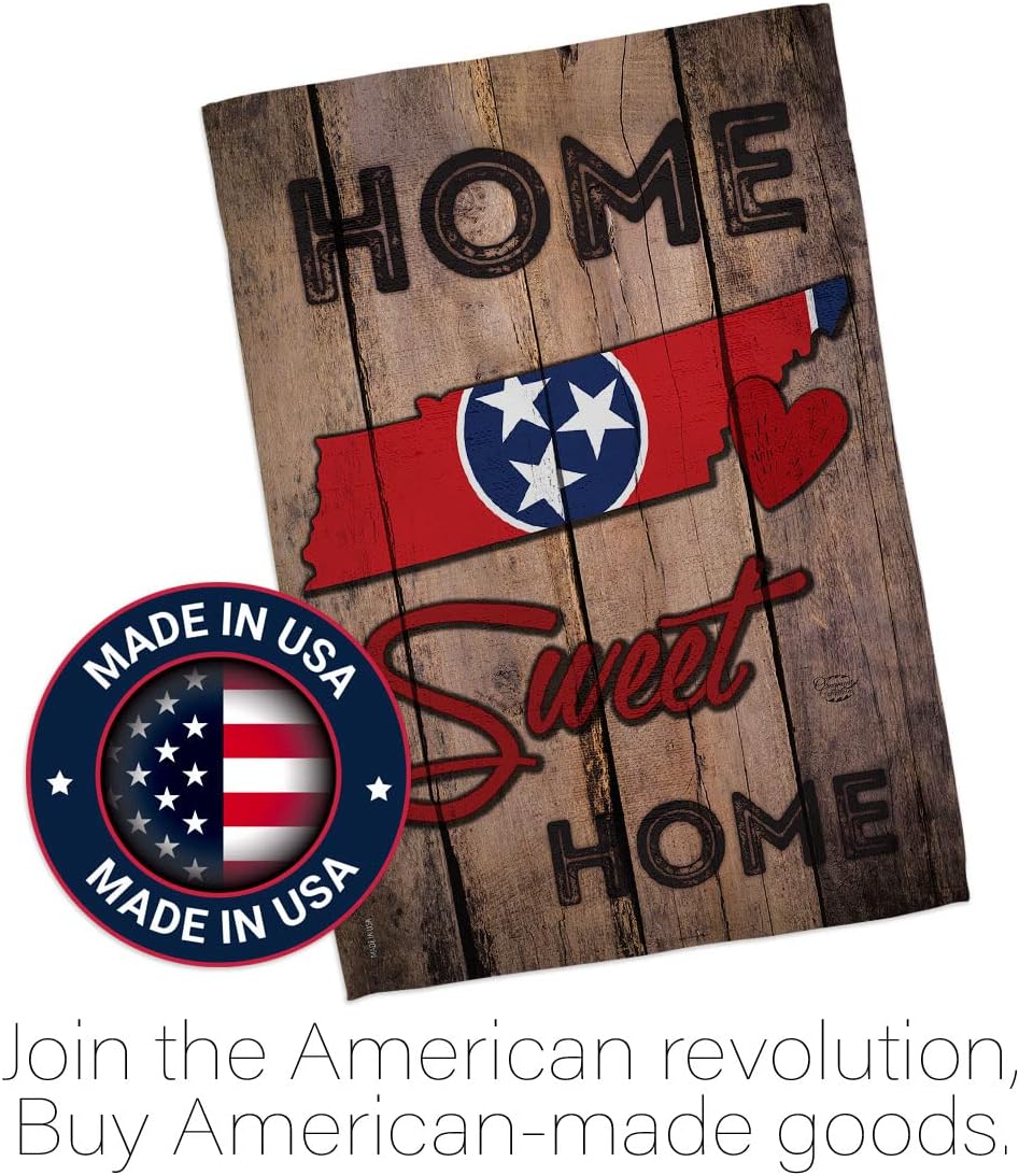 Tennessee Home Sweet House Flag Regional States American Territories Republic Country Particular Area Decoration Banner Small Garden Yard Gift Double-Sided, Made in USA