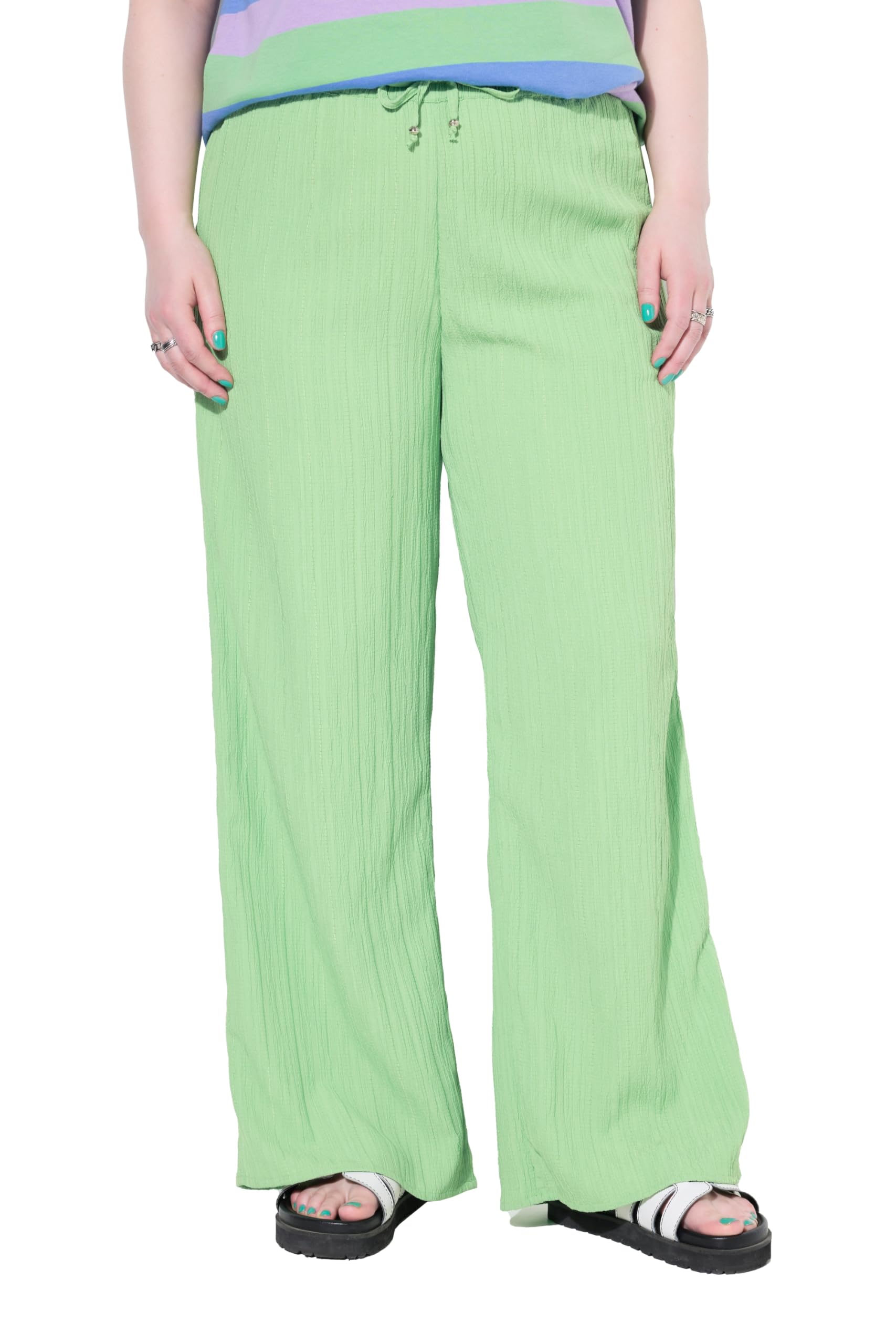 Studio Untold Damen große Größen Übergrößen Plus Size Hose, Wide Legs, Krepp, Elastikbund 833608