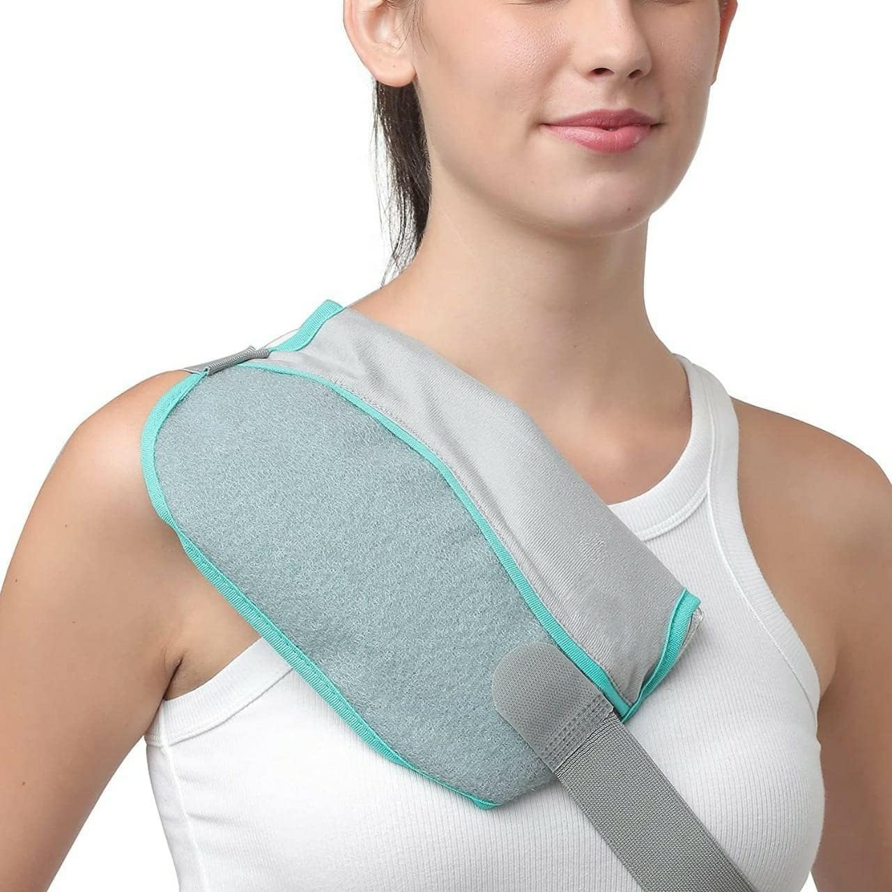 Hot & cold Gel Pack Reusable Hot and cold Gel Pack Pack Ice Bags And Hot Bag For Pain Relief Adjustable Shoulder Heating Pad for Pain Relief (Grey)