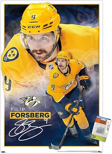 Miniatura 7 de Trends International NHL Nashville Predators - Póster de pared de Filip Forsberg 23, 14.72 x 22.37 pulgadas, paquete de póster premium y alfiler