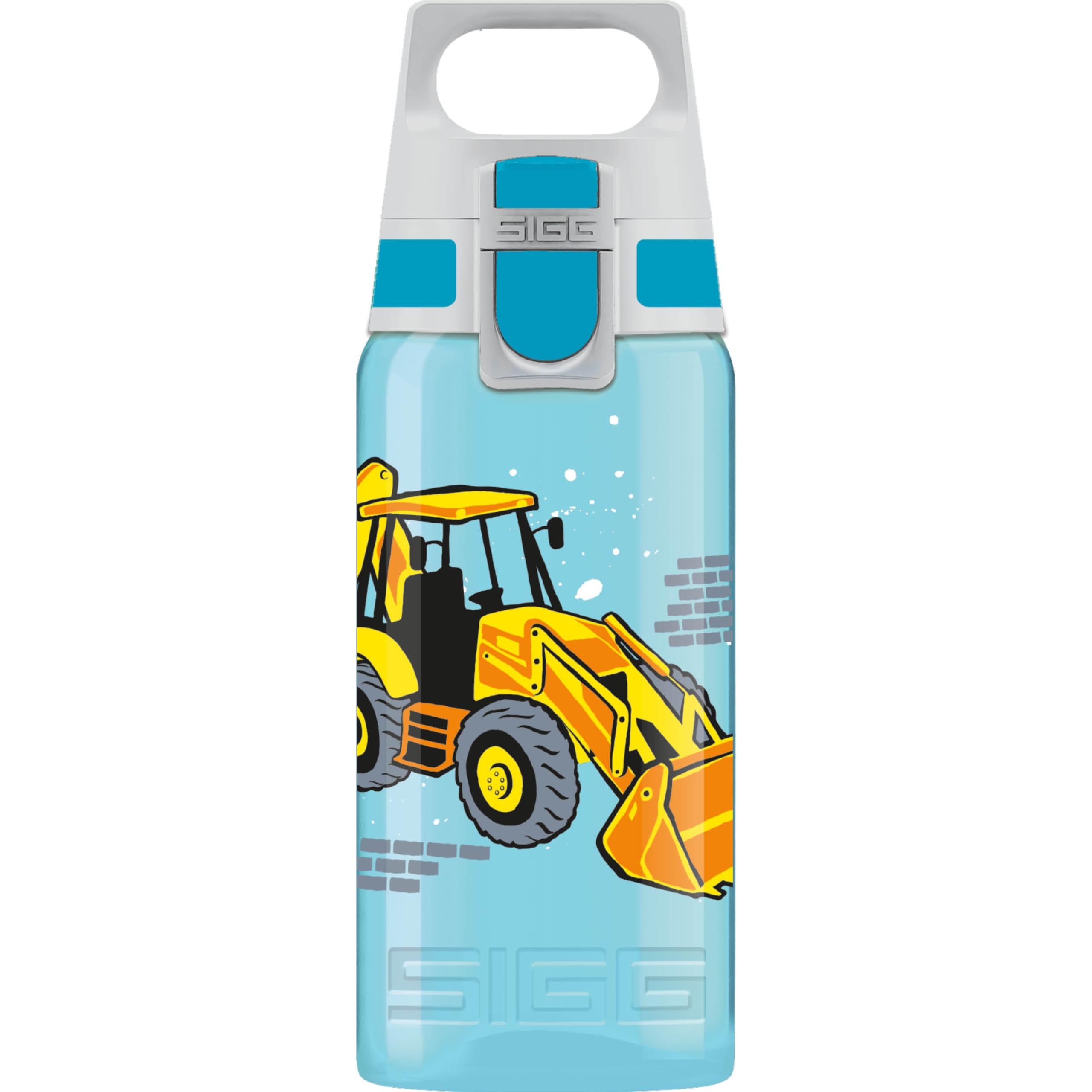 SiggChildren's Water Bottle - Viva One Builder - Suitable for Carbonated Drinks - Leak-proof - Dishwasher Safe - BPA-Free - Sports - Blue - 0.5L