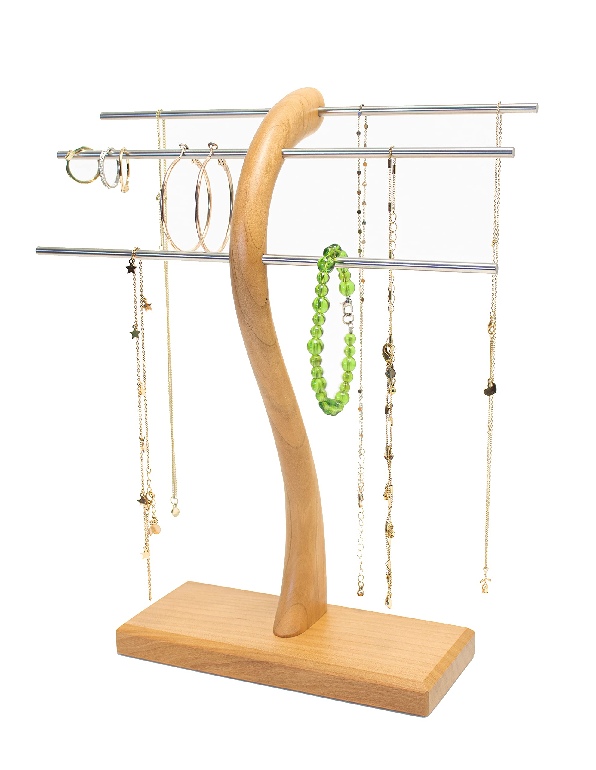 Schmuckständer Schmuckbaum aus massiv Kirschbaum Holz | für Armband, für Ketten, für Ringe, Made in Germany