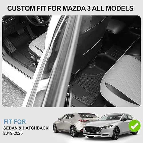 Miniatura 2 de Alfombrillas originales para todos los modelos Mazda 3 2019-2025  Forros de suelo de TPE de ajuste personalizado  Tapetes de automóvil para todo