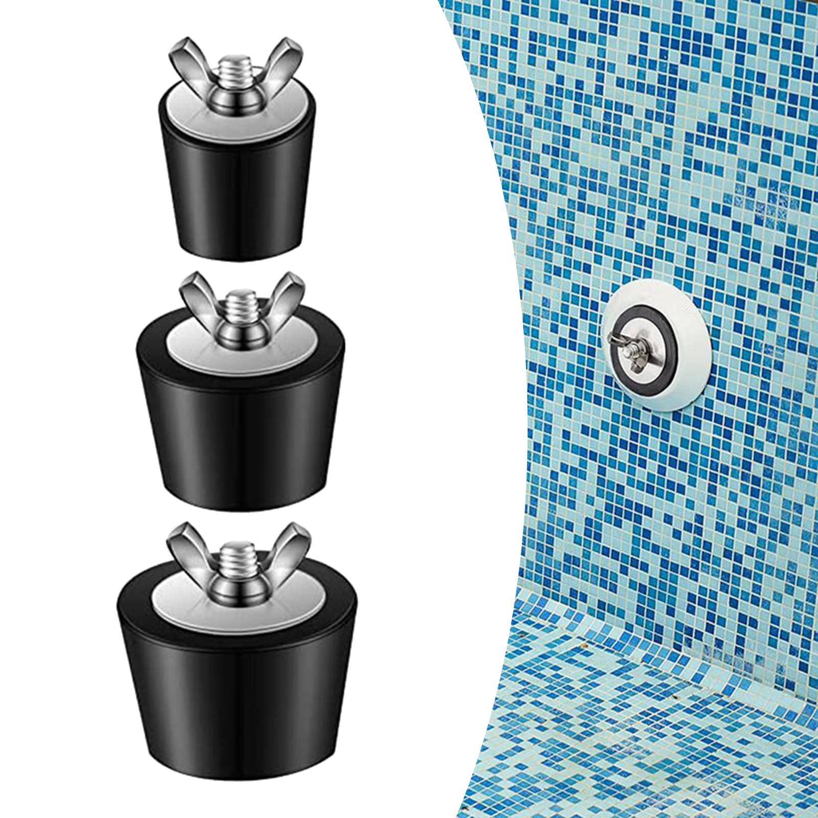5 Zestaw 3 x 25 mm/38 mm/51 mm Wtyczka do zimowania Basenu Części Trwałe Wymiana