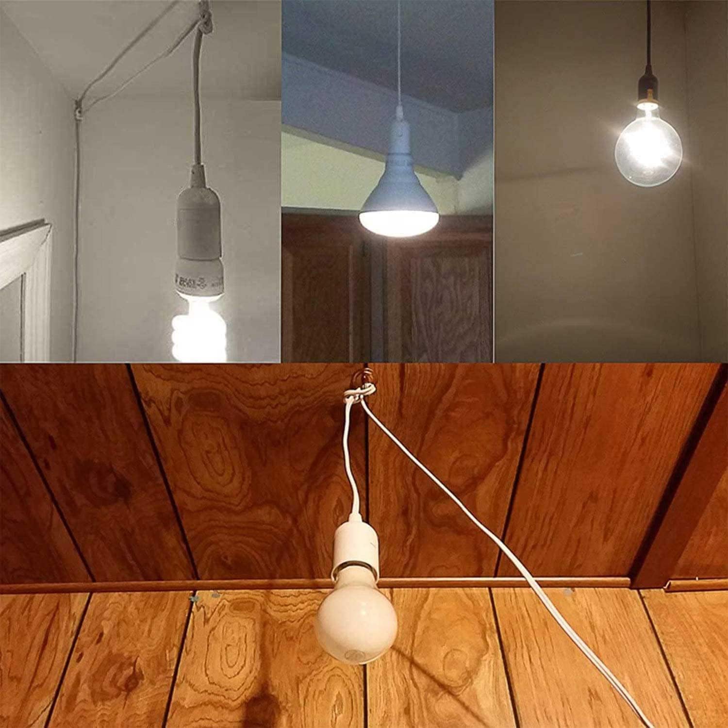5 Pezzi Portalampada E27 con interruttore a filo cavo, E27 Portalampada, prese per paralume con spine,portalampada a sospensione con presa elettrica,Per Loft Garage Illuminazione