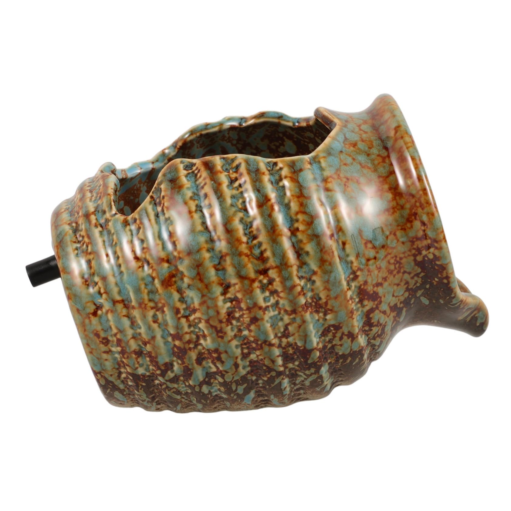 Ipetboom Fontana Decorativa in Ceramica Verde Circolazione D'acqua e Resistente, Vaso per Interni e Balcone per Decorazione e Filtrazione Dell'acqua