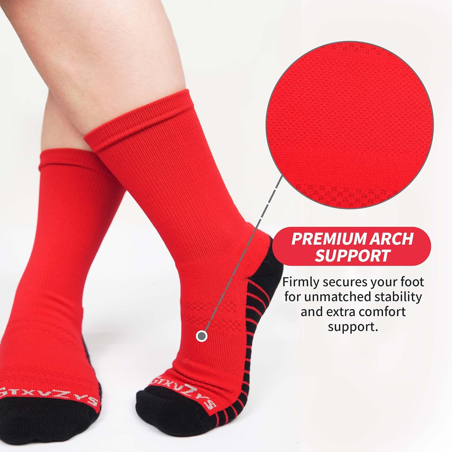 Compression Socks for Men & Women, Cushioned Athletic Crew Socks Comfortable & breathable 3pk