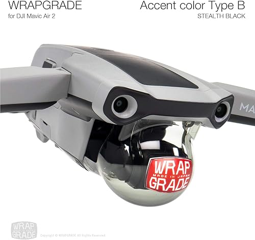 Miniatura 5 de Wrapgrade Skin compatible con DJI Mavic Air 2  Color de acento B (negro sigiloso)