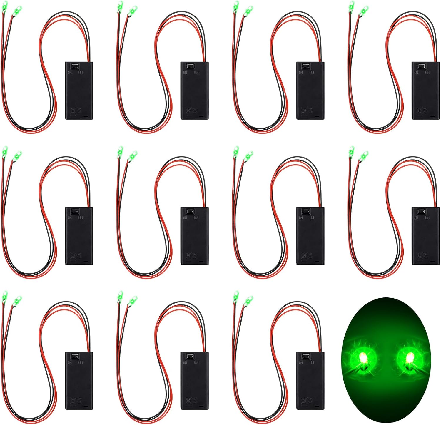 Kittmip 12 Pcs Halloween LED Light up Eyes for Mask Glowing