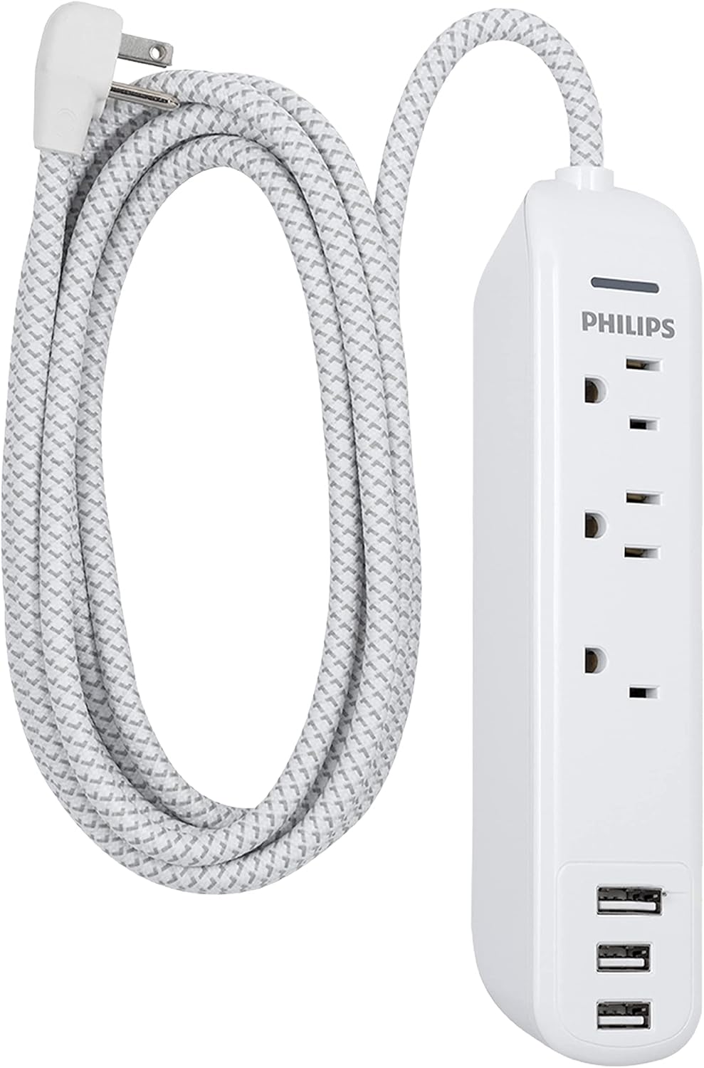 Philips Accessories 3 Outlet Surge Protector Power Strip with 3 USB Ports & Philips 6-Outlet Extender Surge Protector
