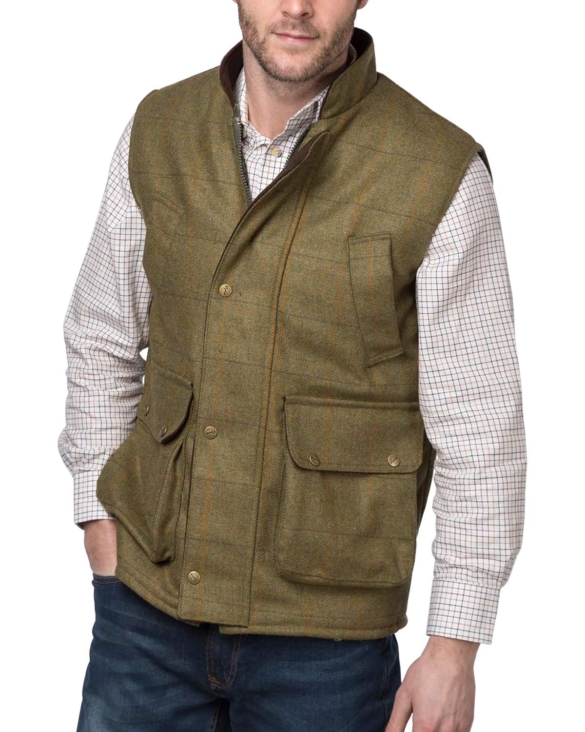 Rydale Men's Mid Check Derby Tweed Bodywarmer