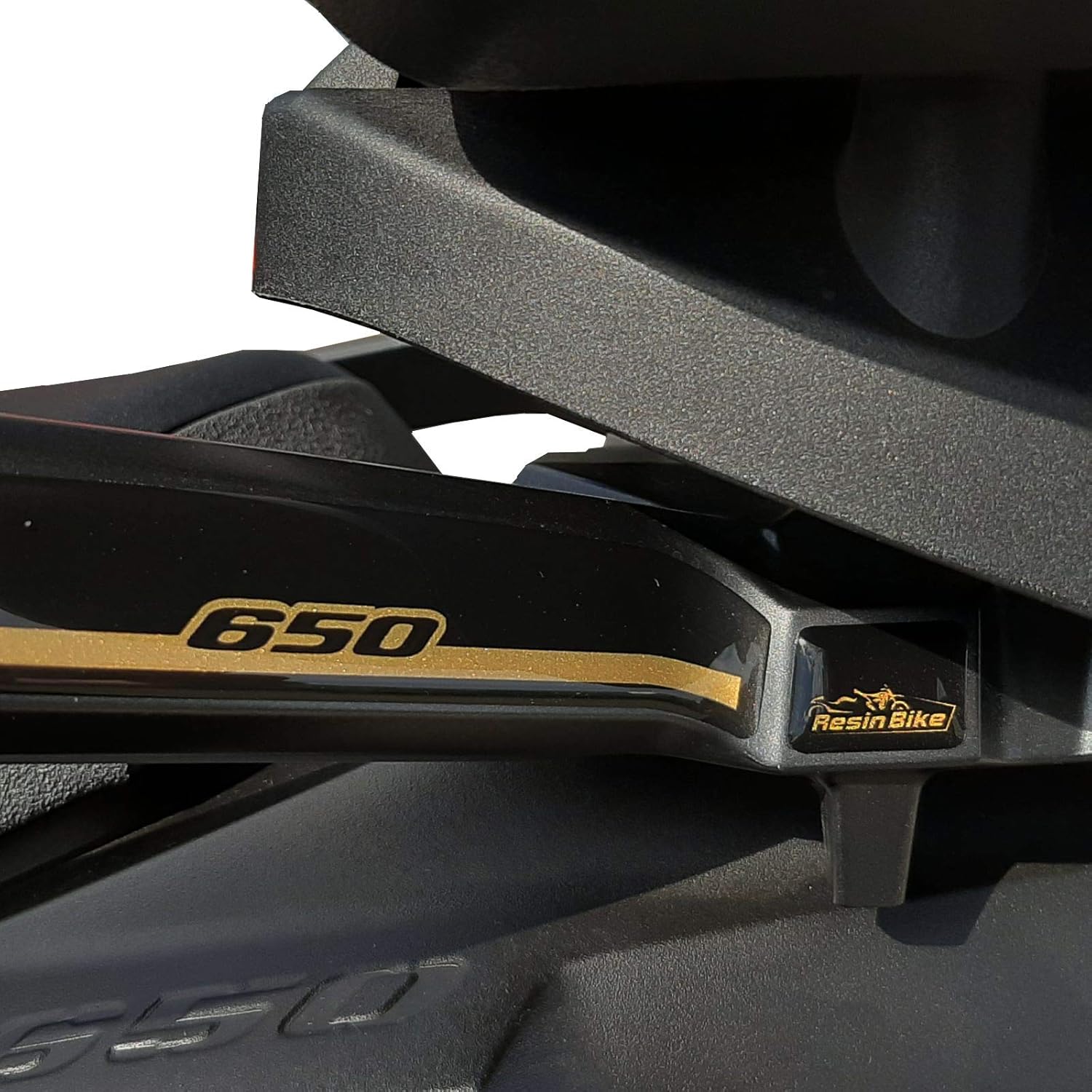 Resin Bike Motorcycle 3D Stickers Compatible with Suzuki V-Strom 650 XT ABS 2020-2021 Black. Rear Handles Protection from Bumps and Scratches. Resin Stickers – Black and Gold - Made in Italy