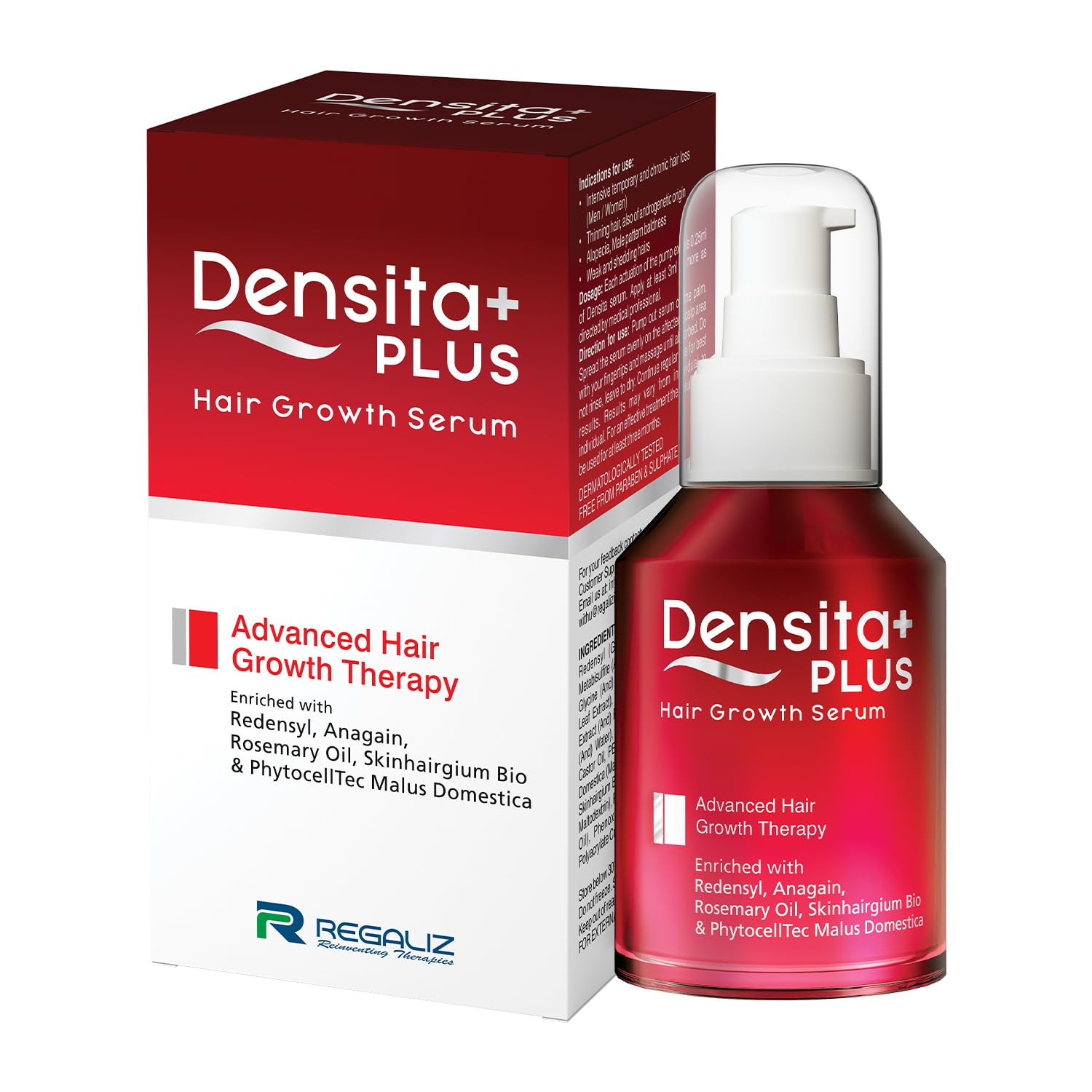 Regaliz Densita Plus Hair Growth Serum | With Redensyl, Anagain & Rosemary Oil | Helps Reduce Hair Fall, Strengthens Hair & Supports Healthy Growth | 60 ml