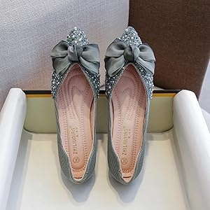 Amazon | [GHSDQ] パンプス フラット ビジュー 21.5cm ぺたんこ