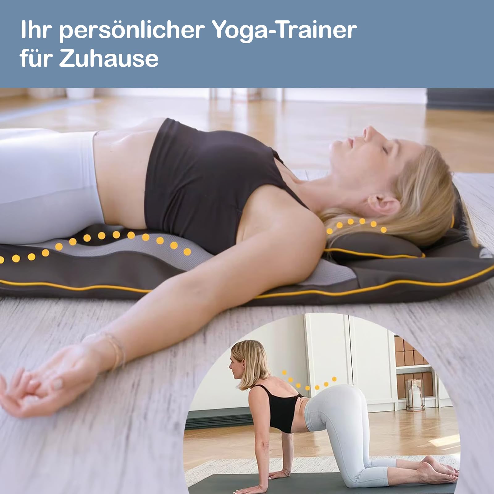 Belena Air Stretch - elektronische Stretch & Massagematte - Ganzkörpermassagematte mit Wärmefunktion - Massage - Yoga-inspirierte Dehnung für Schultern, Rücken und Nacken
