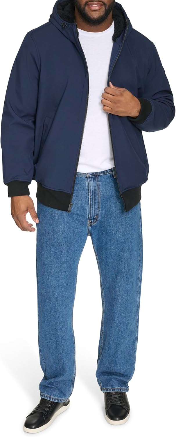 DOCKERS mens Softshell Sherpa Lined Bomber Jacket (Standard and Big & Tall) - Image 2