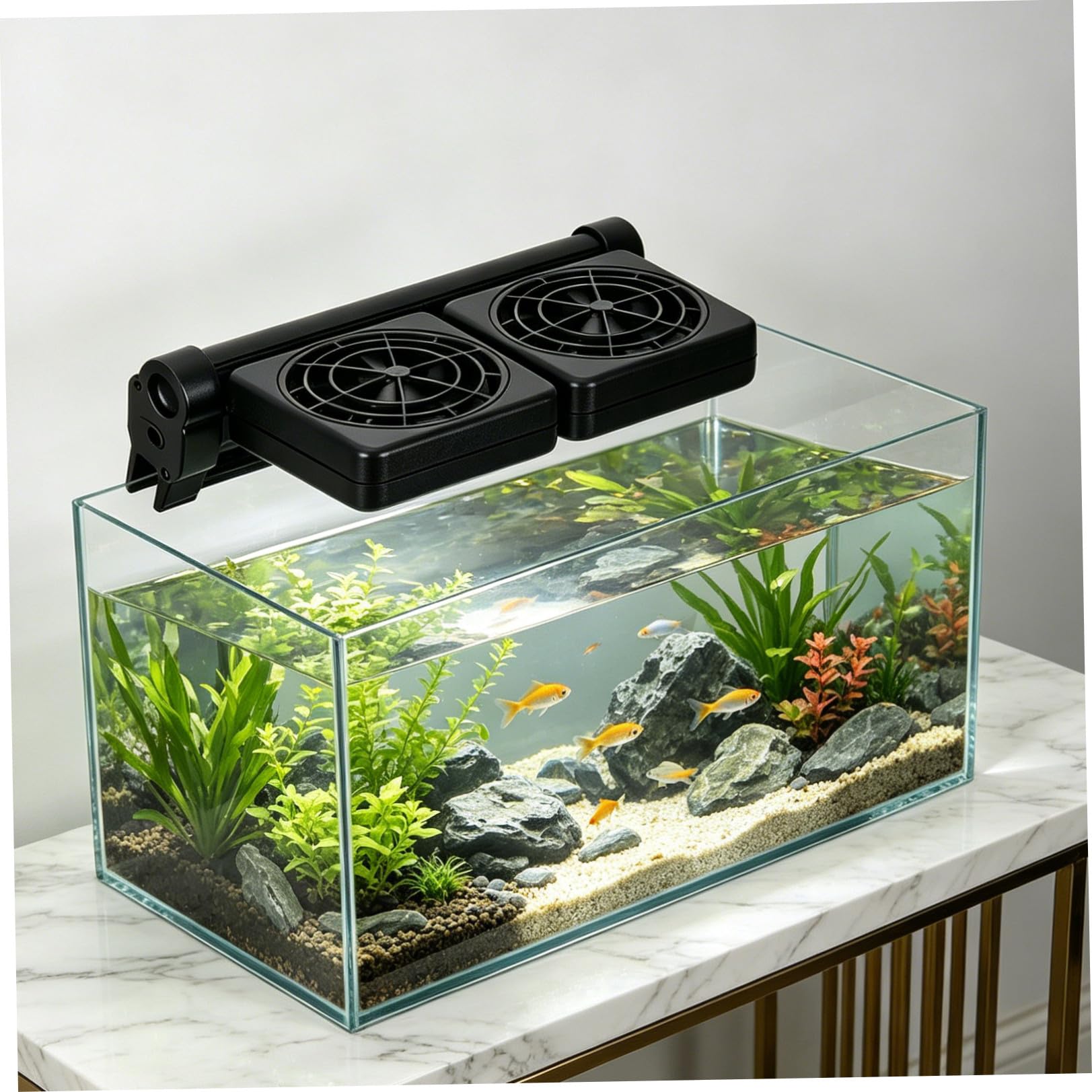 Ventilador de Enfriamiento para Acuario de 2 Cabezales 2 X 1.9w Abs Negro