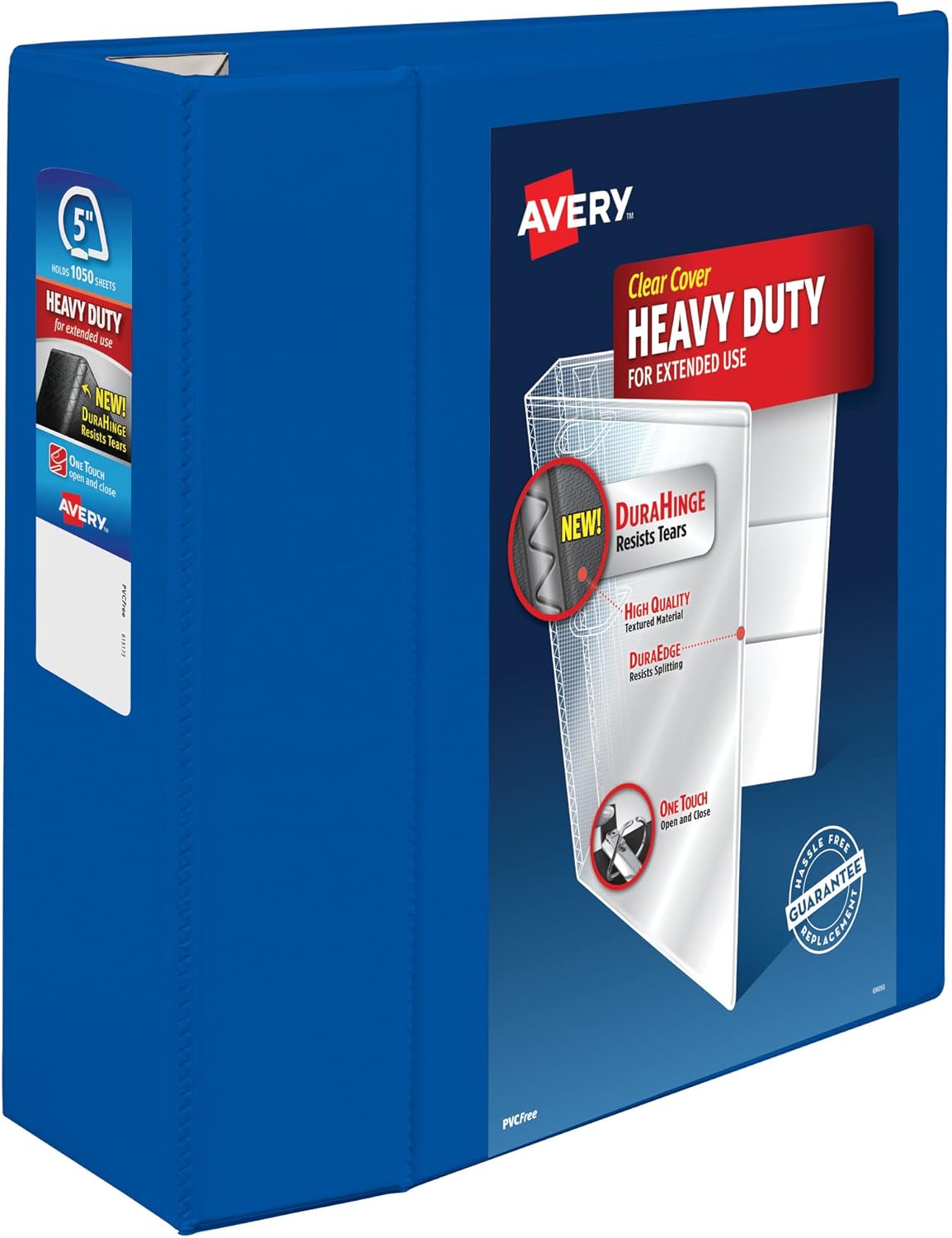 Avery Heavy-Duty View 3 Ring Binder, 5 Inch One Touch EZD Rings, 2.3/4.8 Inch Spine, 1 Pacific Blue Binder (79817)