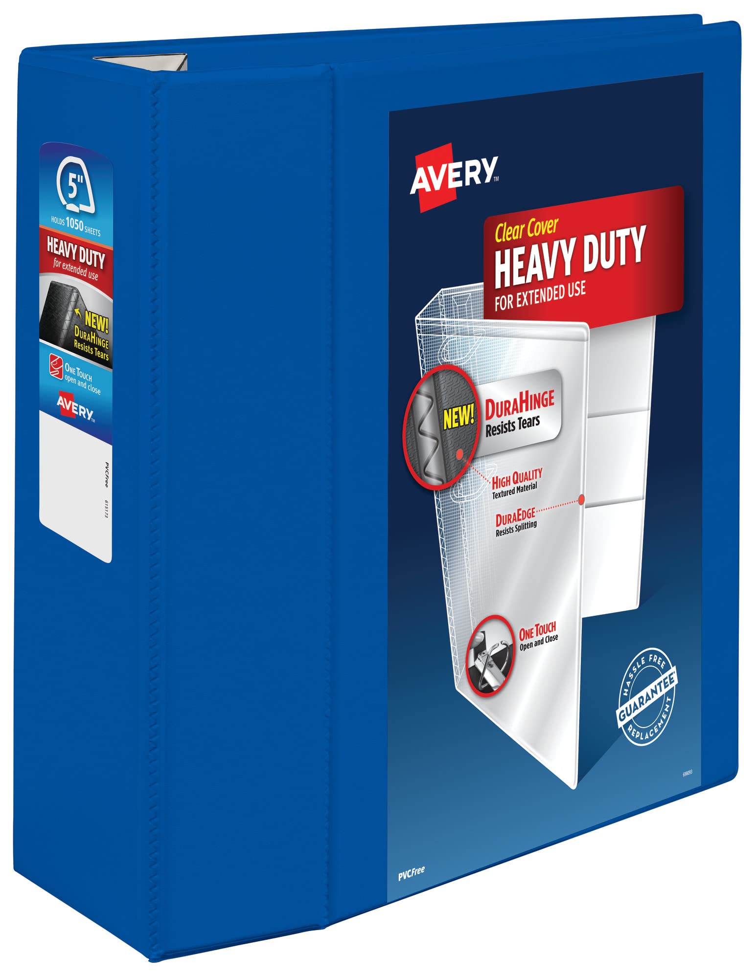 Photo 1 of Avery Heavy Duty View 3 Ring Binder, 5" One Touch EZD Ring, Holds 8.5" x 11" Paper, 1 Pacific Blue Binder (79817)