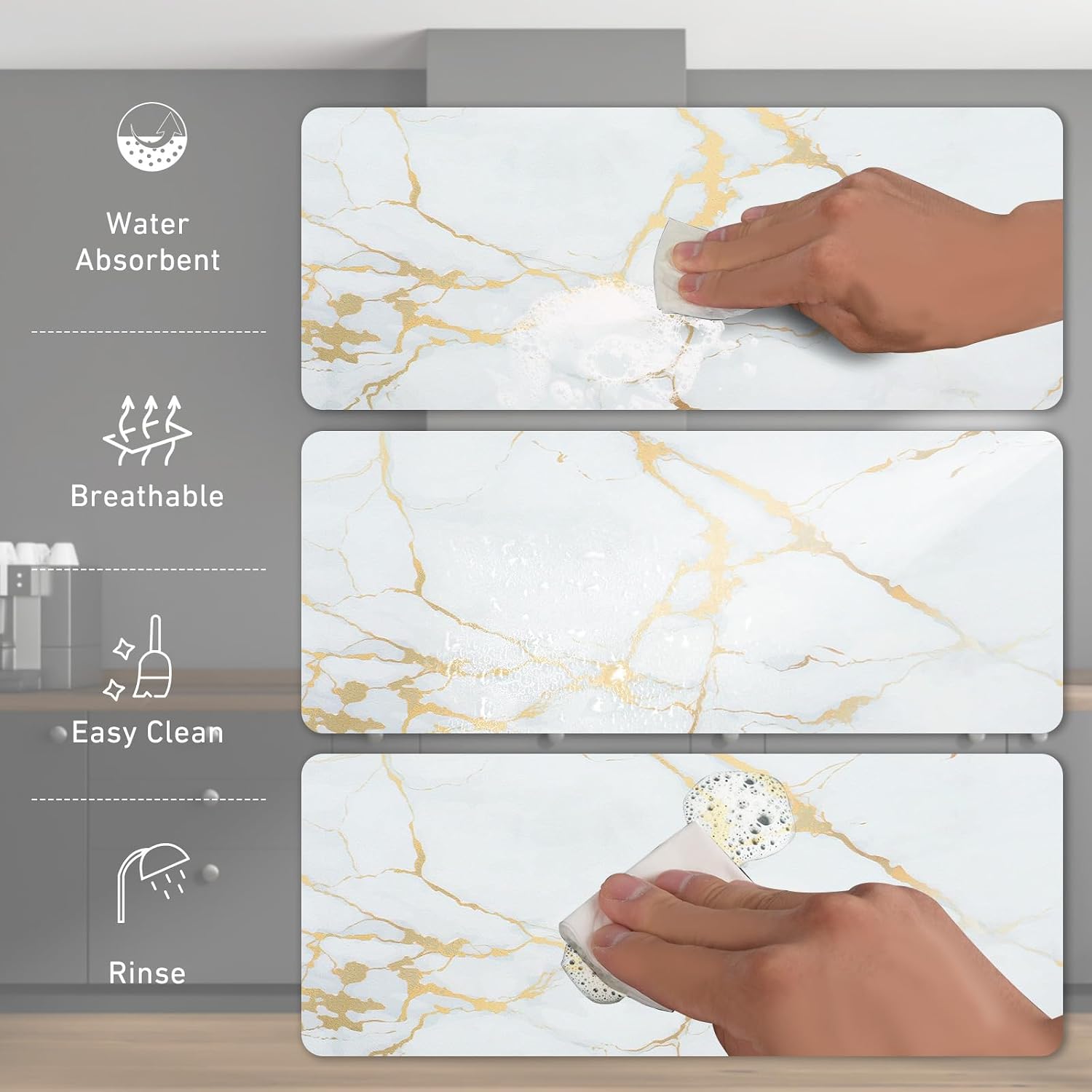 Sofort Dish Drying Mat for Kitchen Counter, Super Absorbent Drying Pad