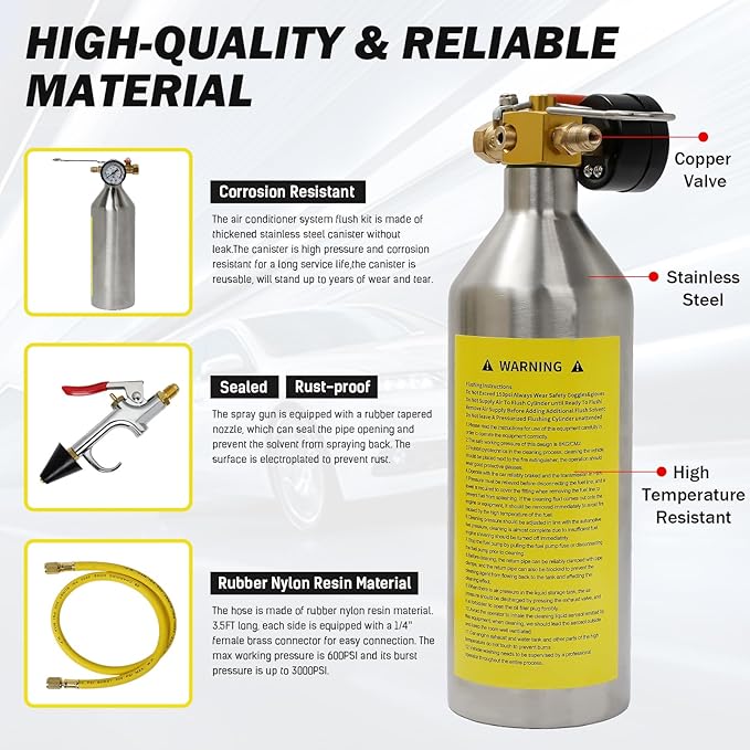 Kit de Limpieza AC para Aire Acondicionado, Sistema Flush R134A R12 R22 miniatura 4