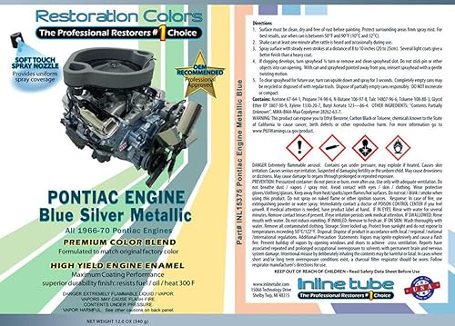 Miniatura 2 de Inline Tube Repuesto para 1966-70 Pontiac All V8 Engine Pintura Azul Metálico 1 unidad