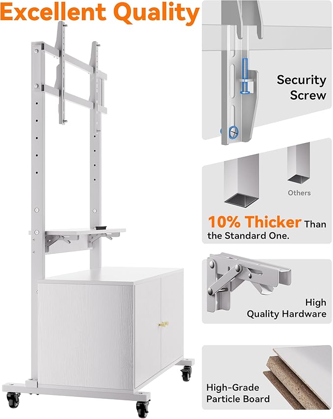 Soporte Móvil para TV con Ruedas y Almacenamiento, 32-75 pulgadas miniatura 5