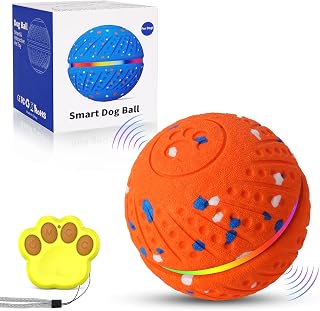 Interactive Dog Ball, Remote-Controlled Moving Dog Toy with Colorful Lights, 3 Interactive Modes and TPU Material, Bouncing Ball for Dogs to Keep Them Entertained