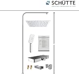 SCHÜTTE Ocean 60531 Shower System with Thermostat and Glass Shelf Shower Set with 30 x 30 cm, Rain Shower with Wall Bracket and Shower Head Panel Shower Column in Chrome/Anthracite - 7