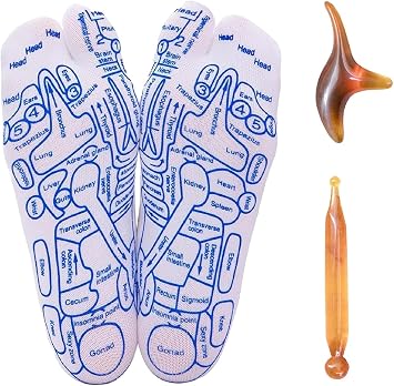 Reflexology Socks with Massage Tool, Massage Socks and Tools, Acupressure Socks Set for Foot at Home, Trigger Point Massage Tool Women