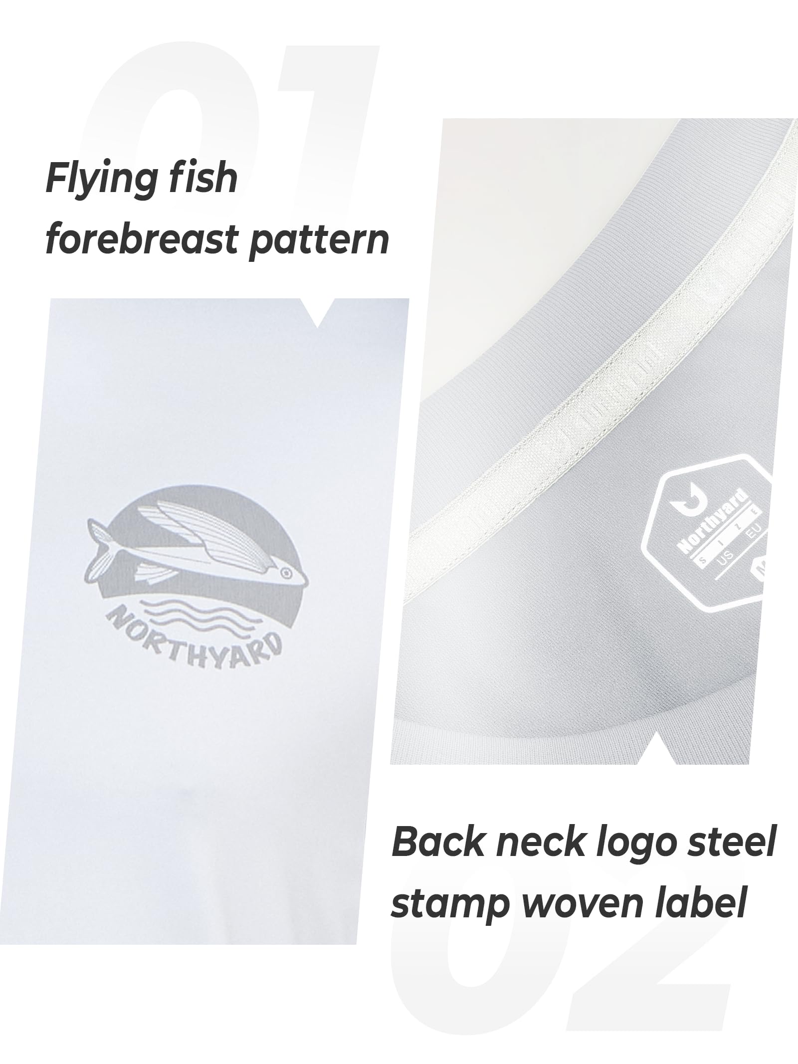 NORTHYARD Camiseta de natación para hombre, protección solar UPF 50+, de secado rápido, manga corta, protección solar, playa, natación acuática