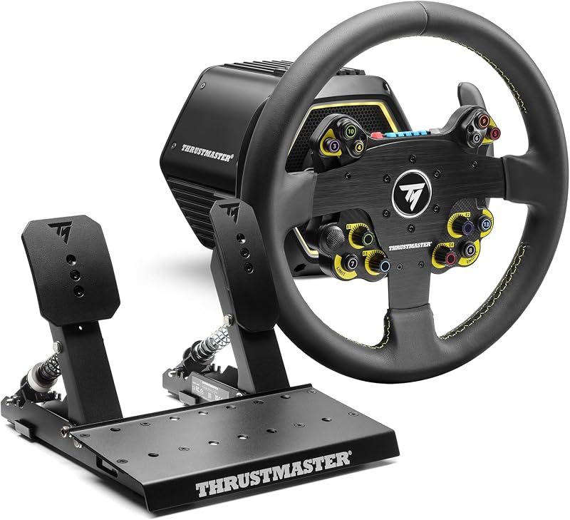 Thrustmaster T818 EVO 32R Direct Drive Racing Wheel with Pedal Set - PC | 10 Nm constant torque, 32 cm leather rim, detachable hub, Raceline LTE 2-pedal kit, force feedback, modular & upgradeable