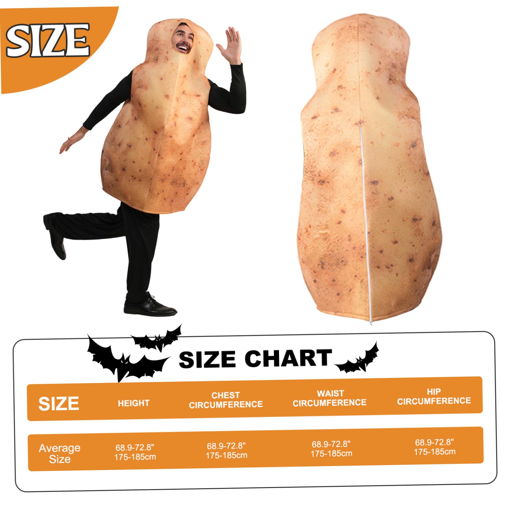 Costume da Patata, Costume da Cibo per Uomini e Donne Adulti di Halloween Gioco di Ruolo da Cibo Divertente per la Festa a Tema Cosplay Halloween Ringraziamento