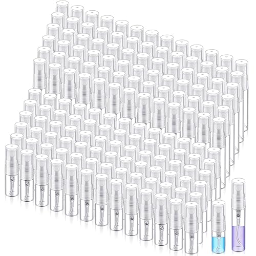 Miniatura 20 de Zhehao - 200 unidades de mini botellas de spray de 5 ml, botellas de vidrio transparente para perfume, atomizador de perfume recargable