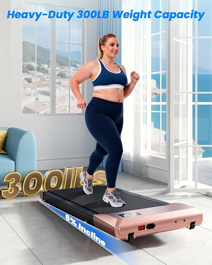 Caminadora Eléctrica con Inclinación Manual, 2.5HP, 6.12 km/h, Rosa miniatura 4