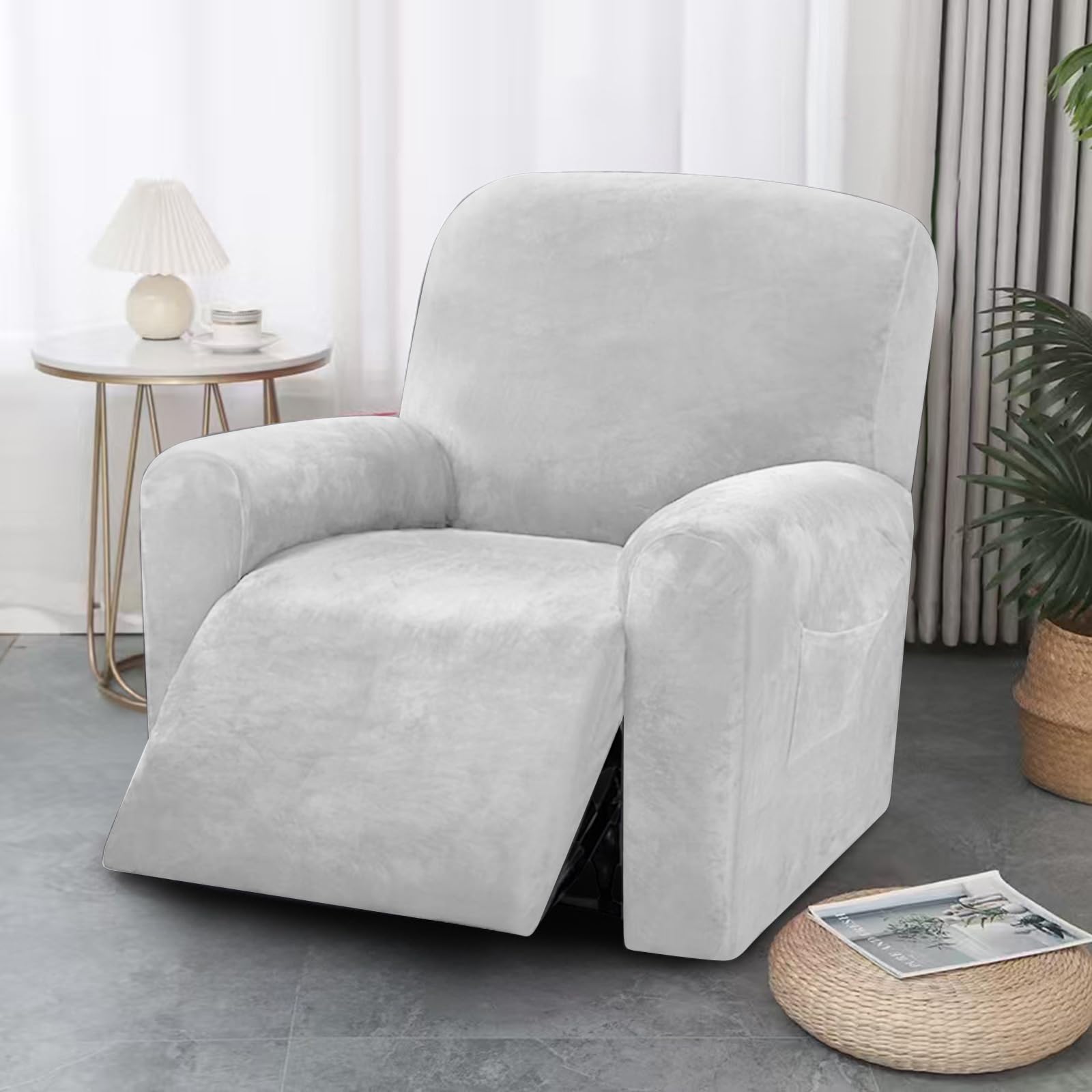 Funda de sillón reclinable de terciopelo para tardes de cine en el salón