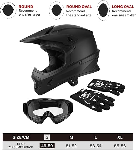 Miniatura 7 de SLMOTO Casco de motocross juvenil con certificado por DOT, casco de motocicleta de cara completa para cuatrimoto todoterreno, incluye gafas