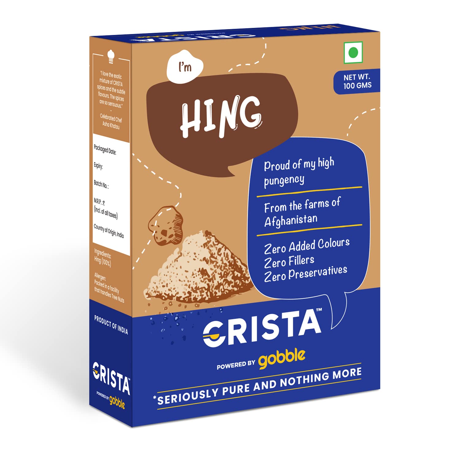 CRISTA Compounded Hing Powder | Organic Asafoetida | Extra Strong Tadka ...